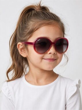 Ray-Ban Kids Burgundy to Pink Gradient Round Sunglasses